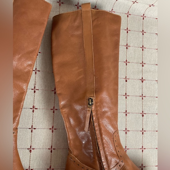 Sam Edelman Prina Studded Soft Brown Leather Knee High Riding Boots Sz 8.5 NWOB - Picture 7 of 10